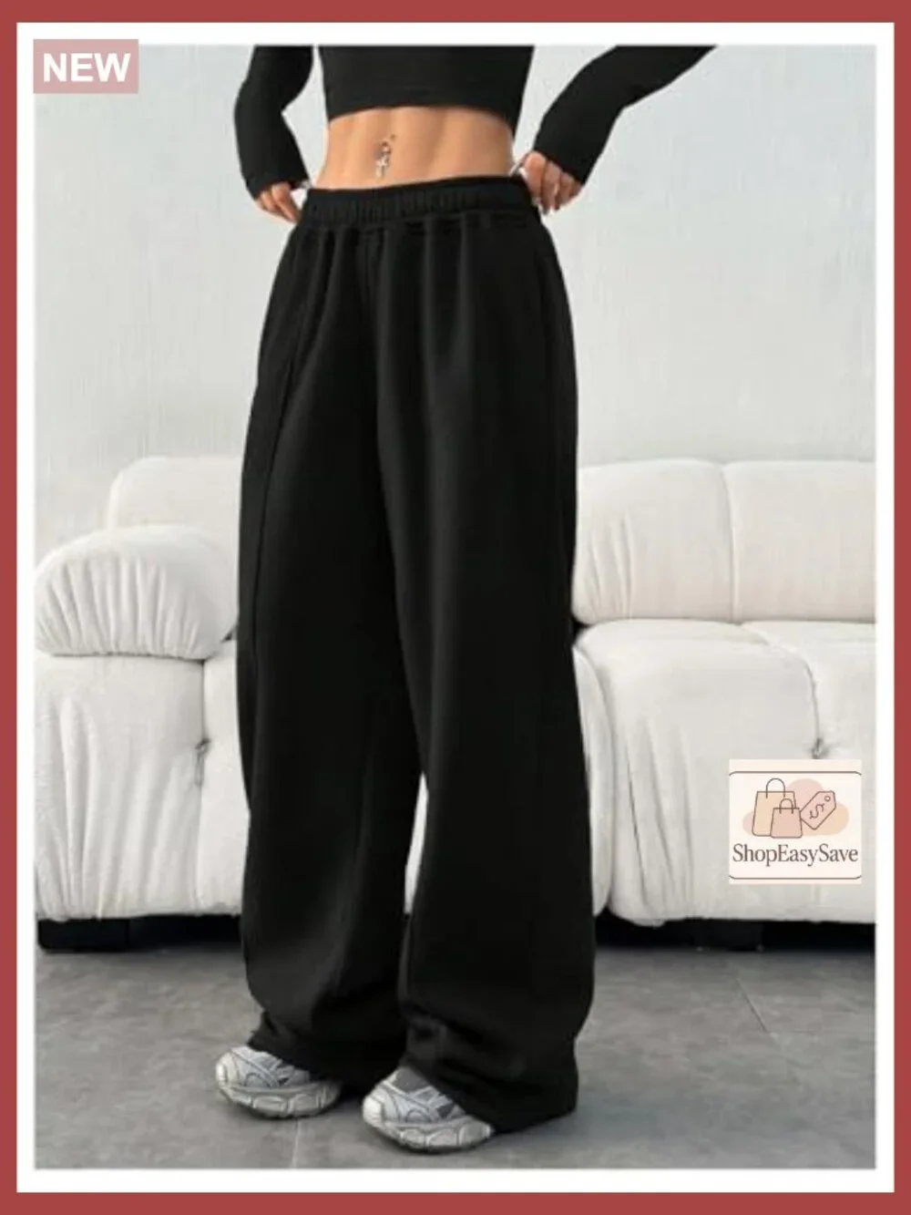 Wide Leg Joggers Sweatpants Baggy Y2K Elastic Waist Straight Leg Flared Loose